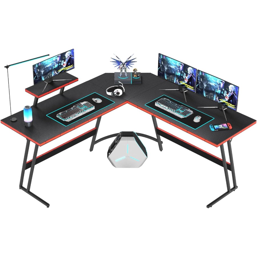 Desk Setup Corner - L Shaped Gaming Desk with Large