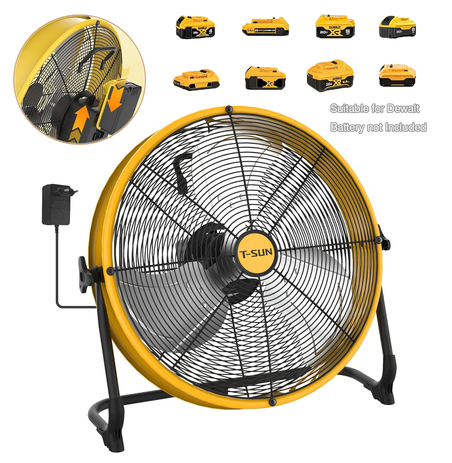 Desk Setup Gear - 12/16 Inch Portable Fan Compatible With