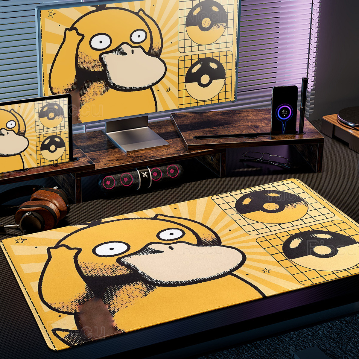 Desk Setup With Laptop - Cartoon Pokémon Mouse Pad Non-slip HD