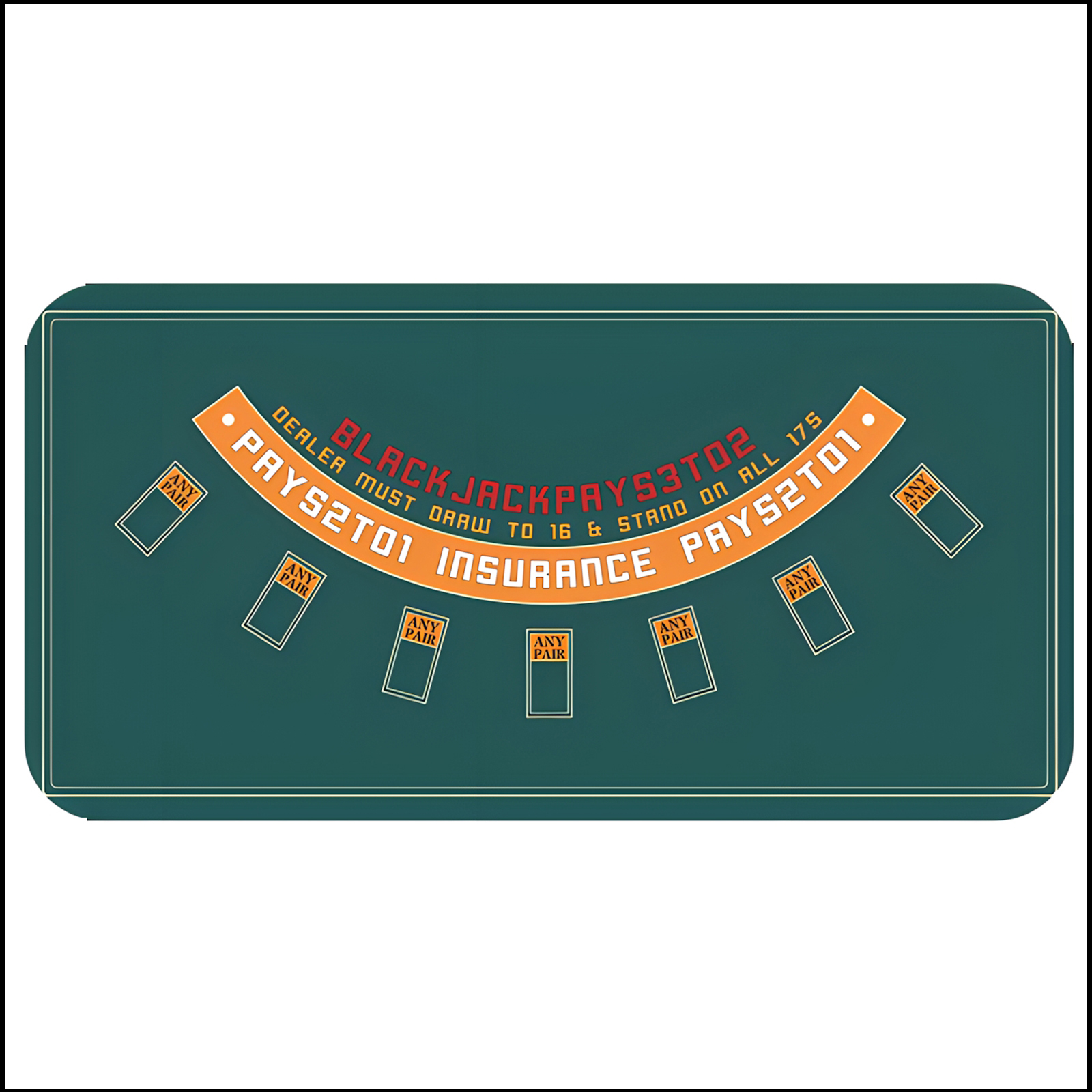Rubber Mat Desk - 120 x60cm / 180 x90cm blackjack