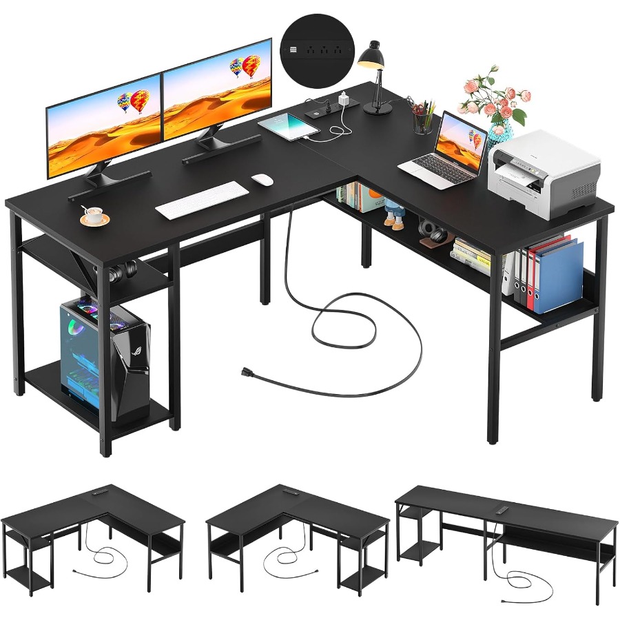 Desk Setup Corner - Reversible L Shaped Desk with Magic