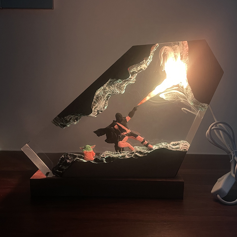 Desk Setup At Home - Table Resin Lamp Sci-fi Figure Colorful