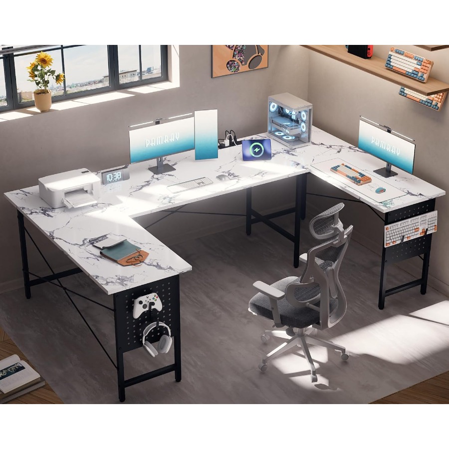 Desk Setup Corner - 71 Inch Large UShaped Corner Computer