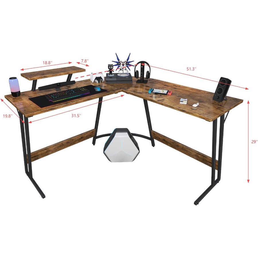 L Shaped Gaming Desk with Larg - Desk Setup Corner recension och pris