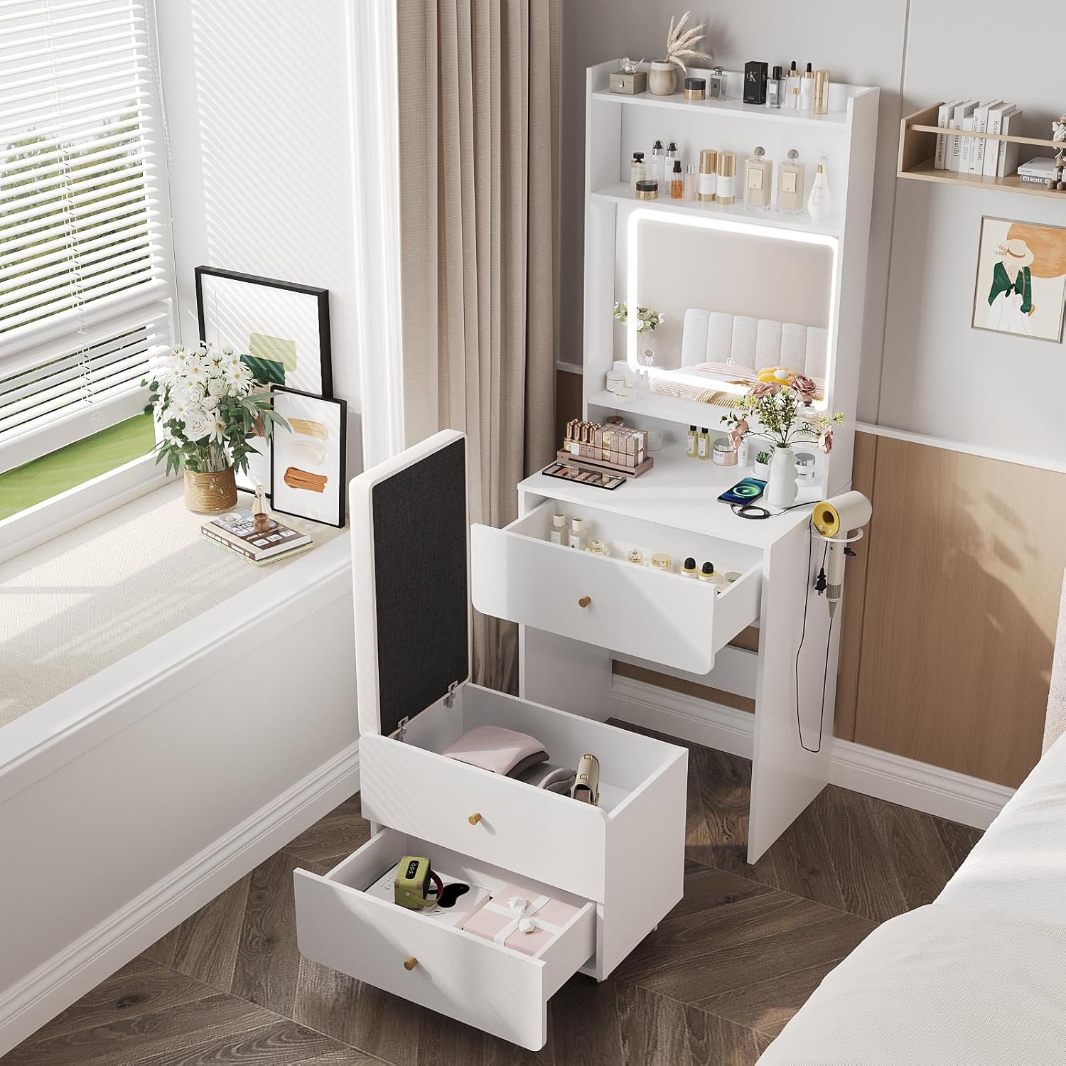 Vabches Make Up Vanity Desk wi - Desk Setup Girl recension och pris