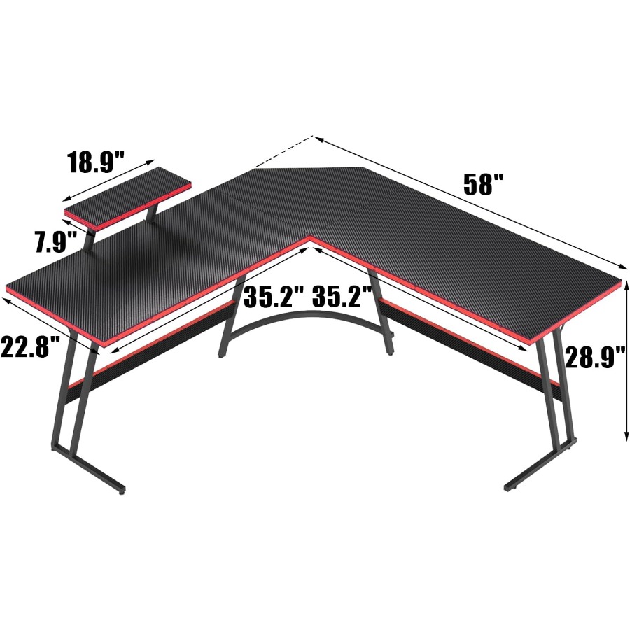 L Shaped Gaming Desk with Larg - Desk Setup Corner recension och pris