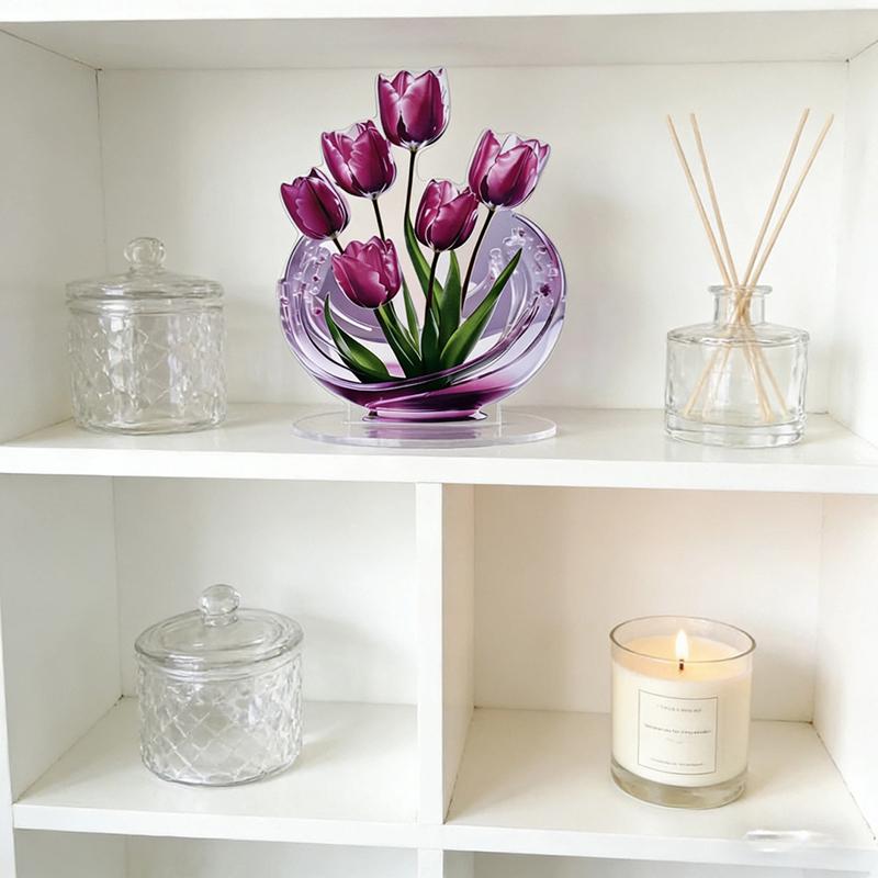 Acrylic Lily Flower 2D Ornamen - Desk Setup At Home recension och pris