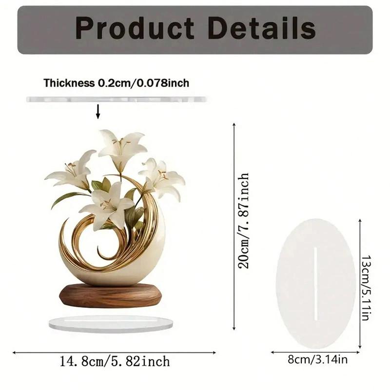 Acrylic Lily Flower 2D Ornamen - Desk Setup At Home recension och pris