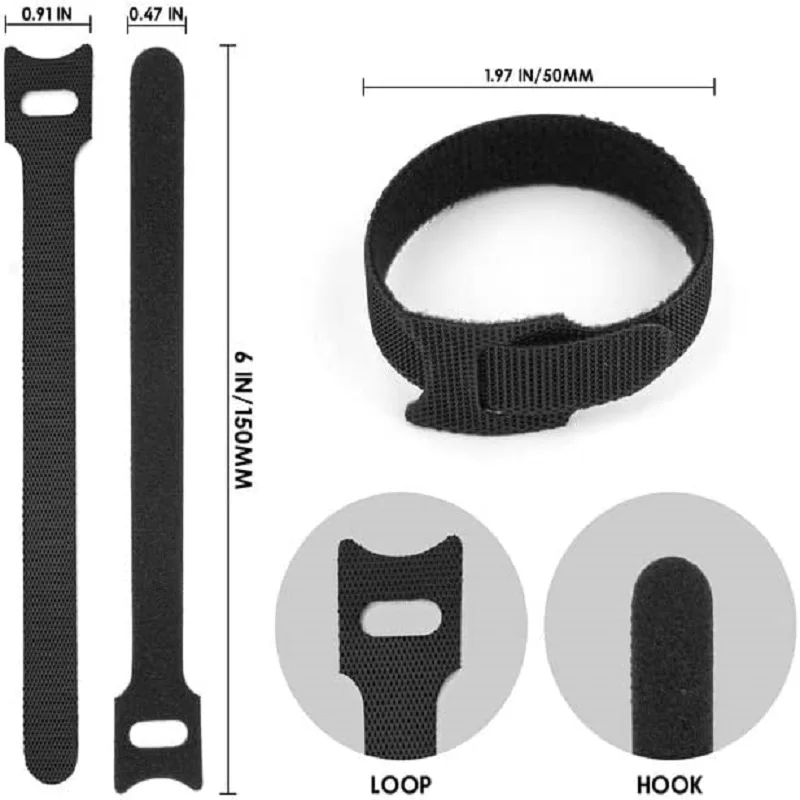 100pcs Releasable Cable Organi - Cable Velcro Strap recension och pris
