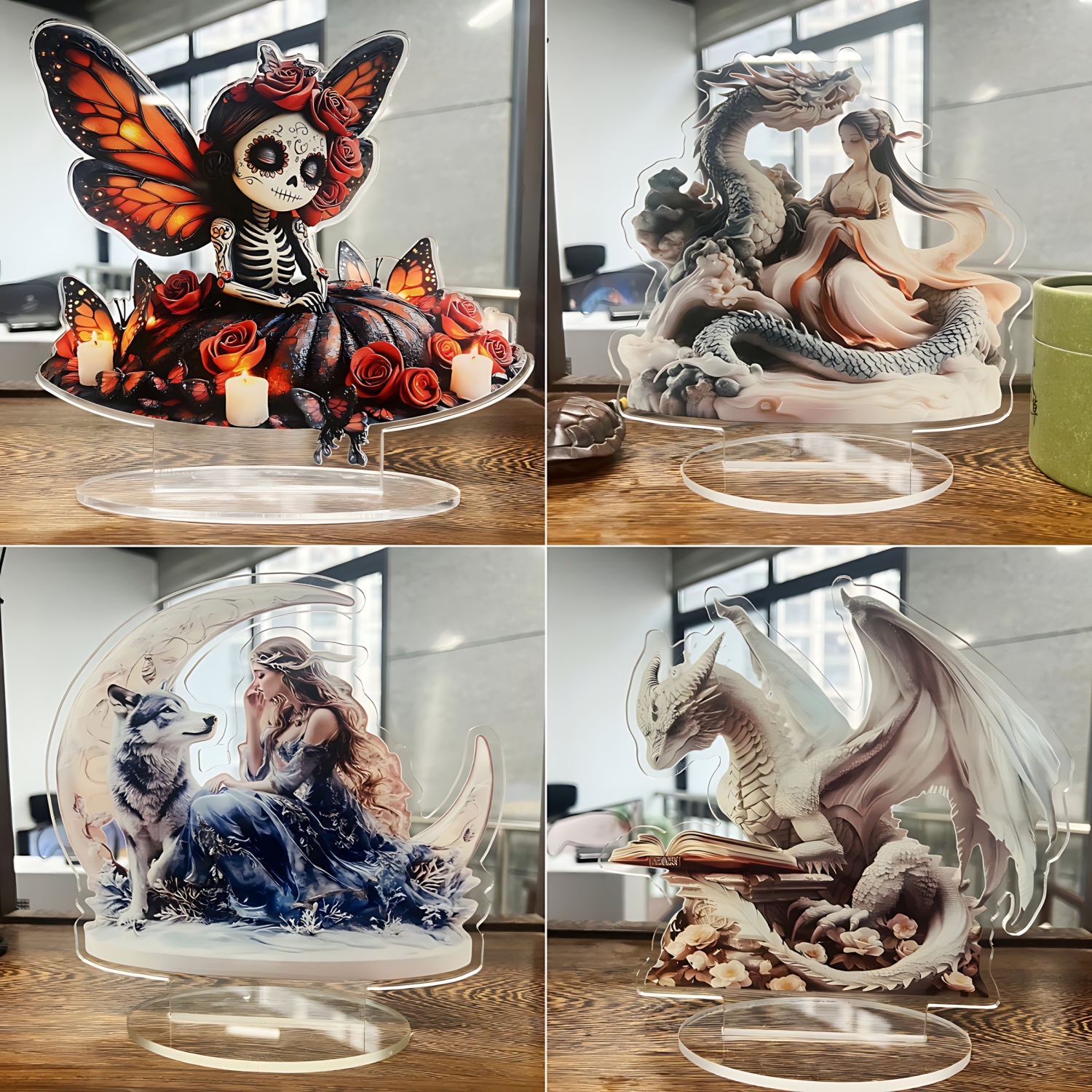 Two Tigers Statue,2D Flat Anim - Desk Setup At Home recension och pris