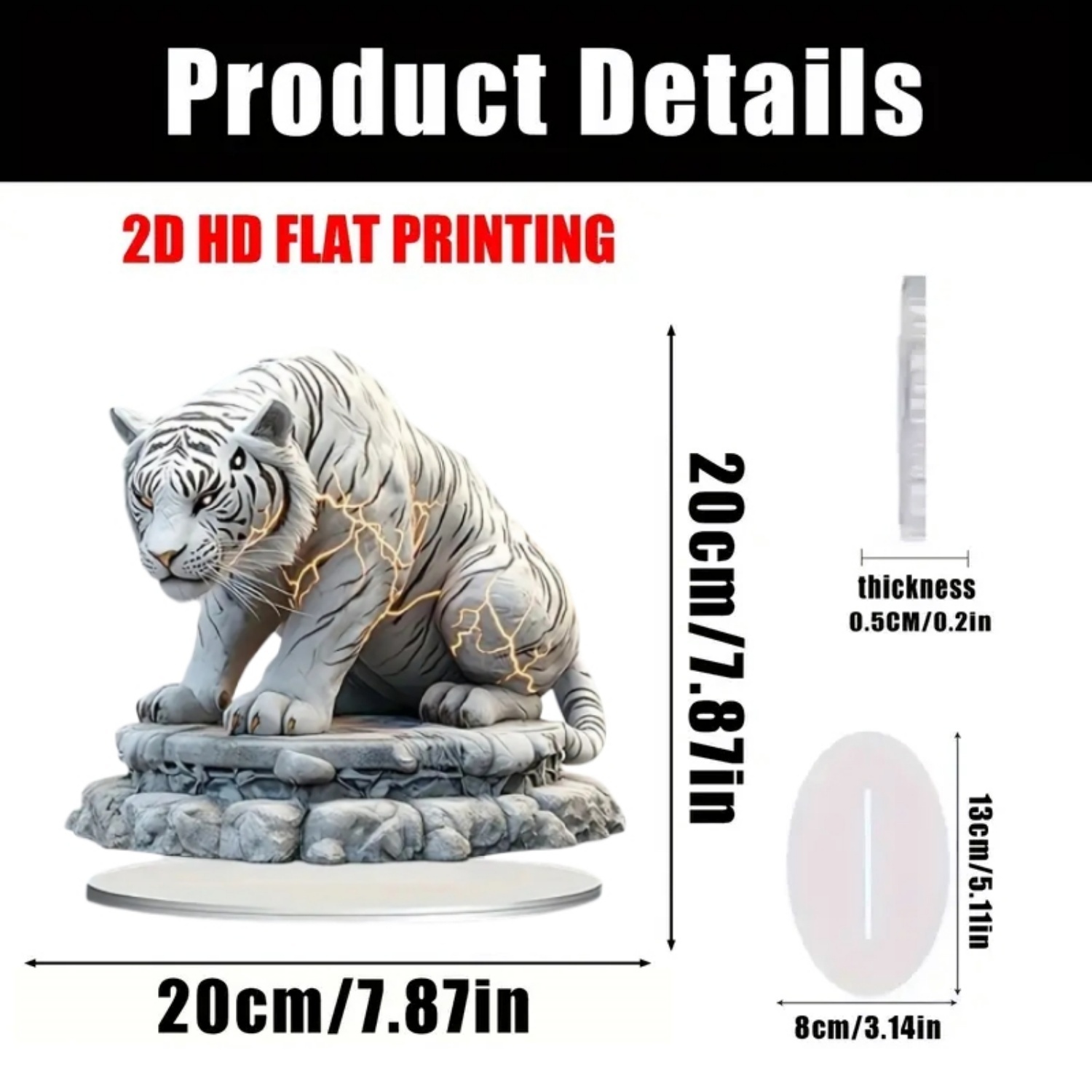 Two Tigers Statue,2D Flat Anim - Desk Setup At Home recension och pris