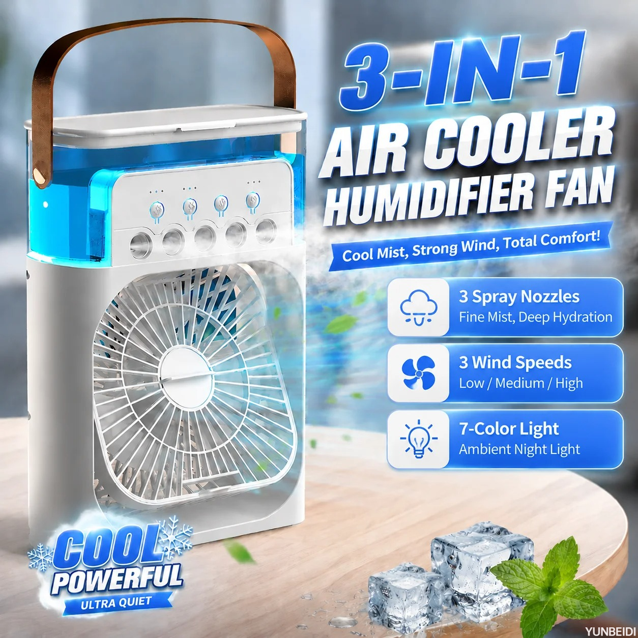 Three-in-one Fan Air Condition - Desk Setup Gear recension och pris