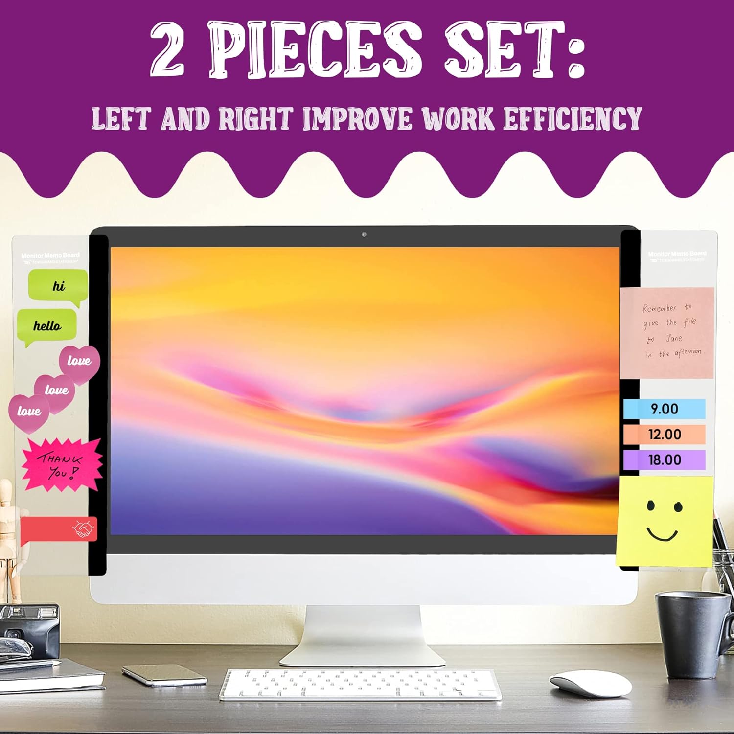 2 Pcs Monitor Memo Board Stick - Sticky Memo Holder recension och pris