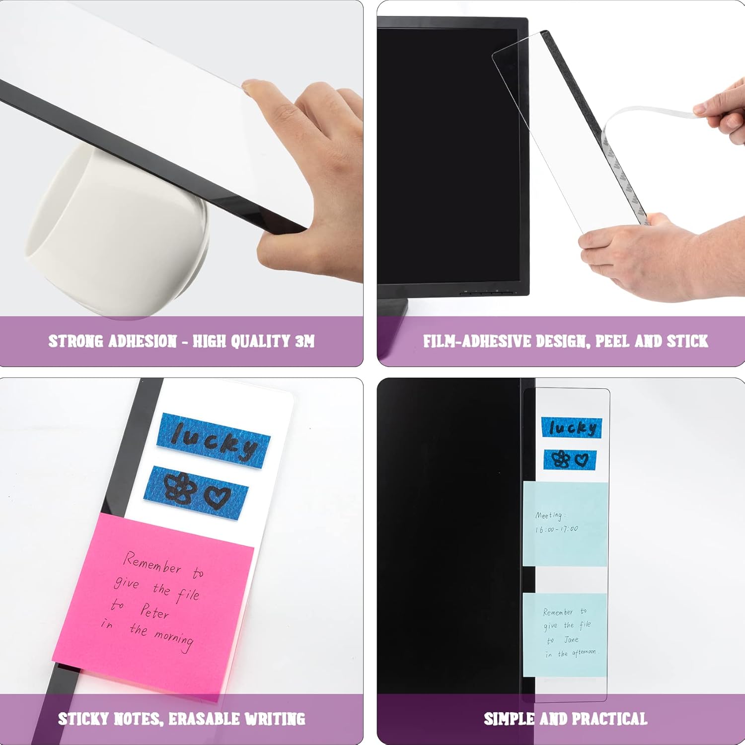 2 Pcs Monitor Memo Board Stick - Sticky Memo Holder recension och pris