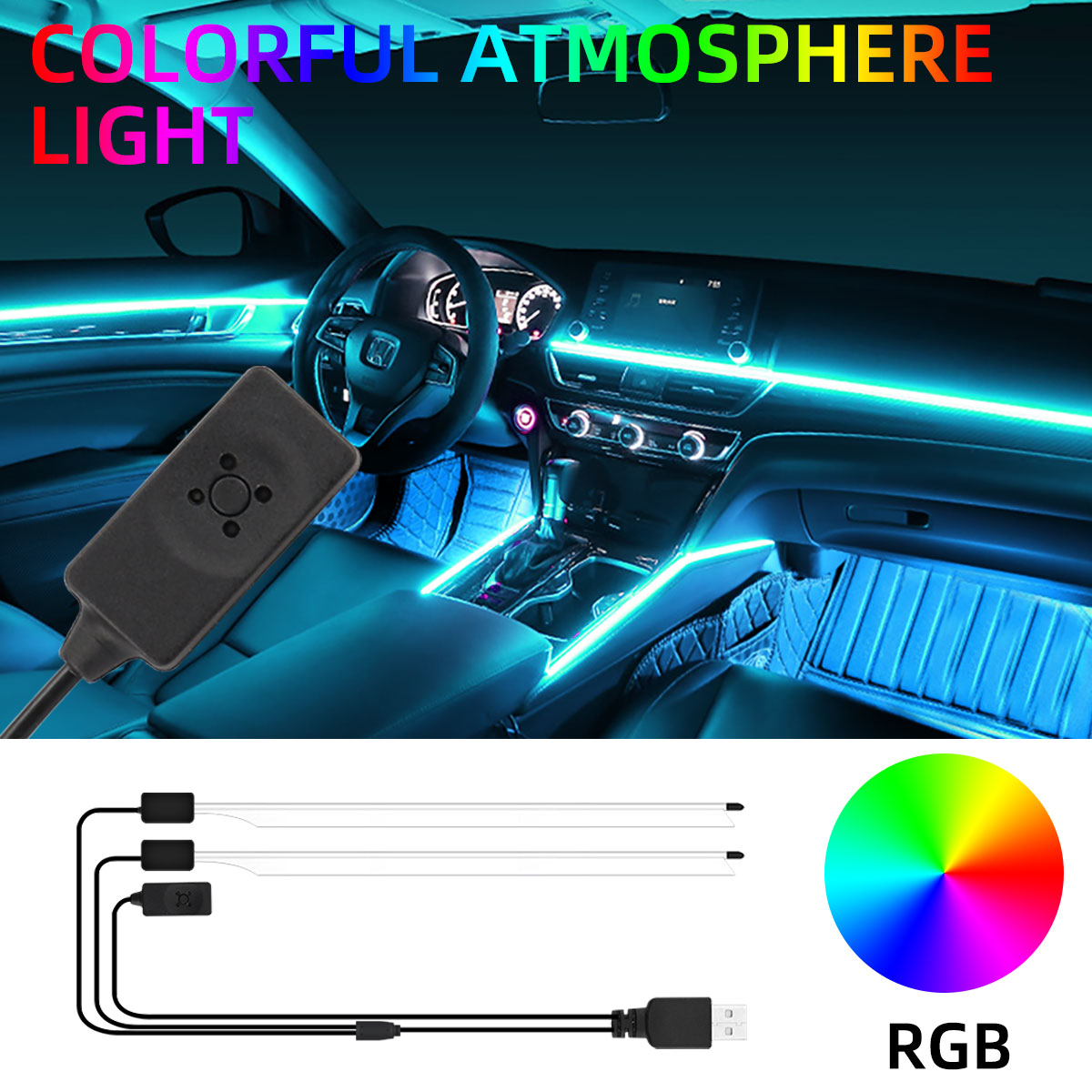 3/5M Auto Atmosphere Lighting  - Ambient Light Bar Usb recension och pris