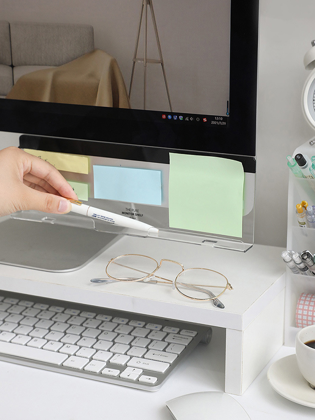 Clear Acrylic Monitor Memo Boa - Sticky Memo Holder recension och pris