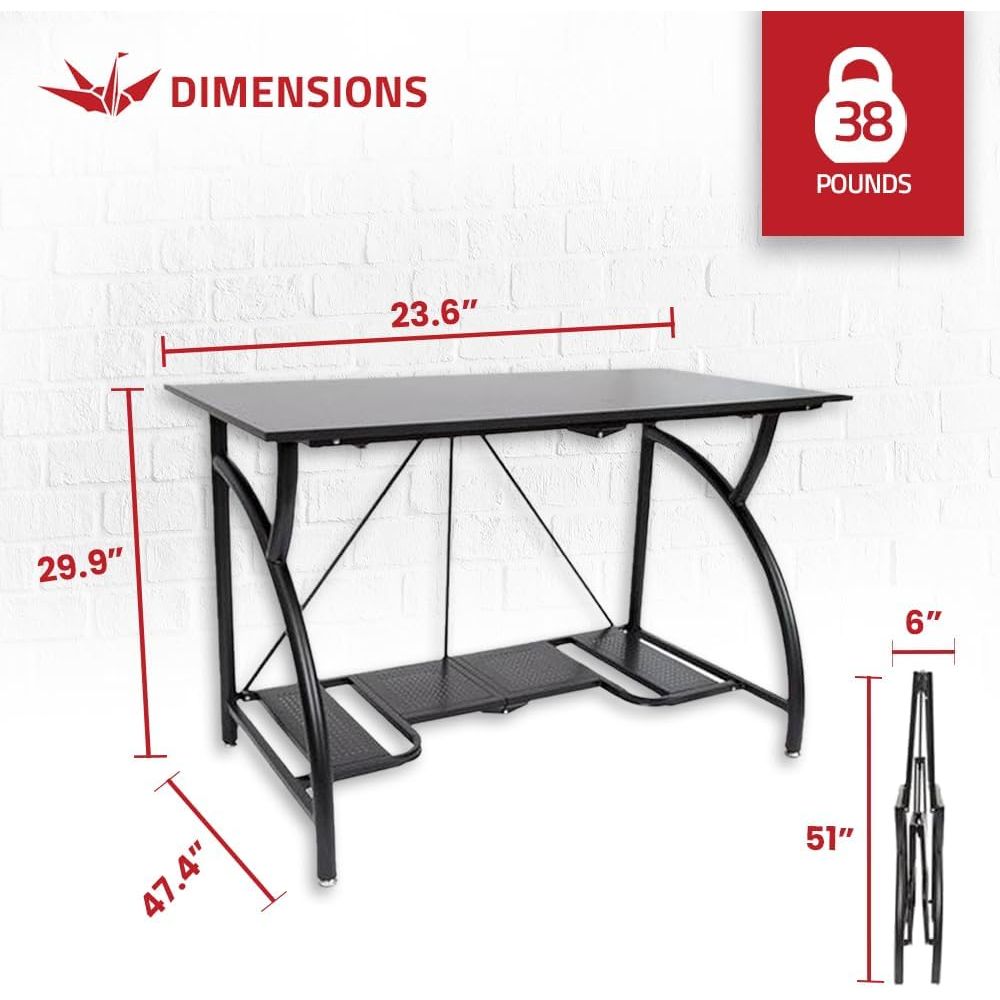 Space-Saving Collapsible Compu - Desk Setup With Laptop recension och pris