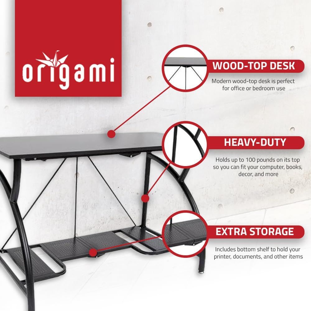 Space-Saving Collapsible Compu - Desk Setup With Laptop recension och pris