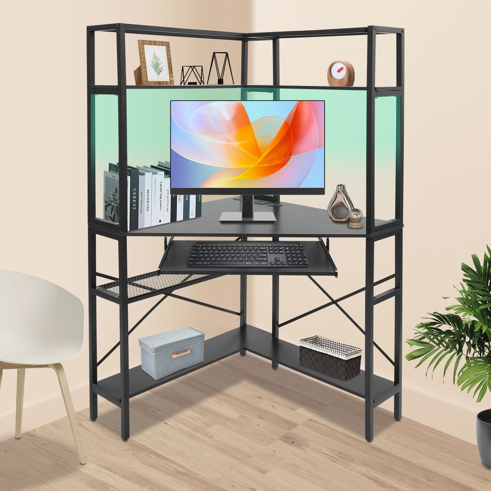 Triangular Corner Computer Des - Desk Setup Corner recension och pris