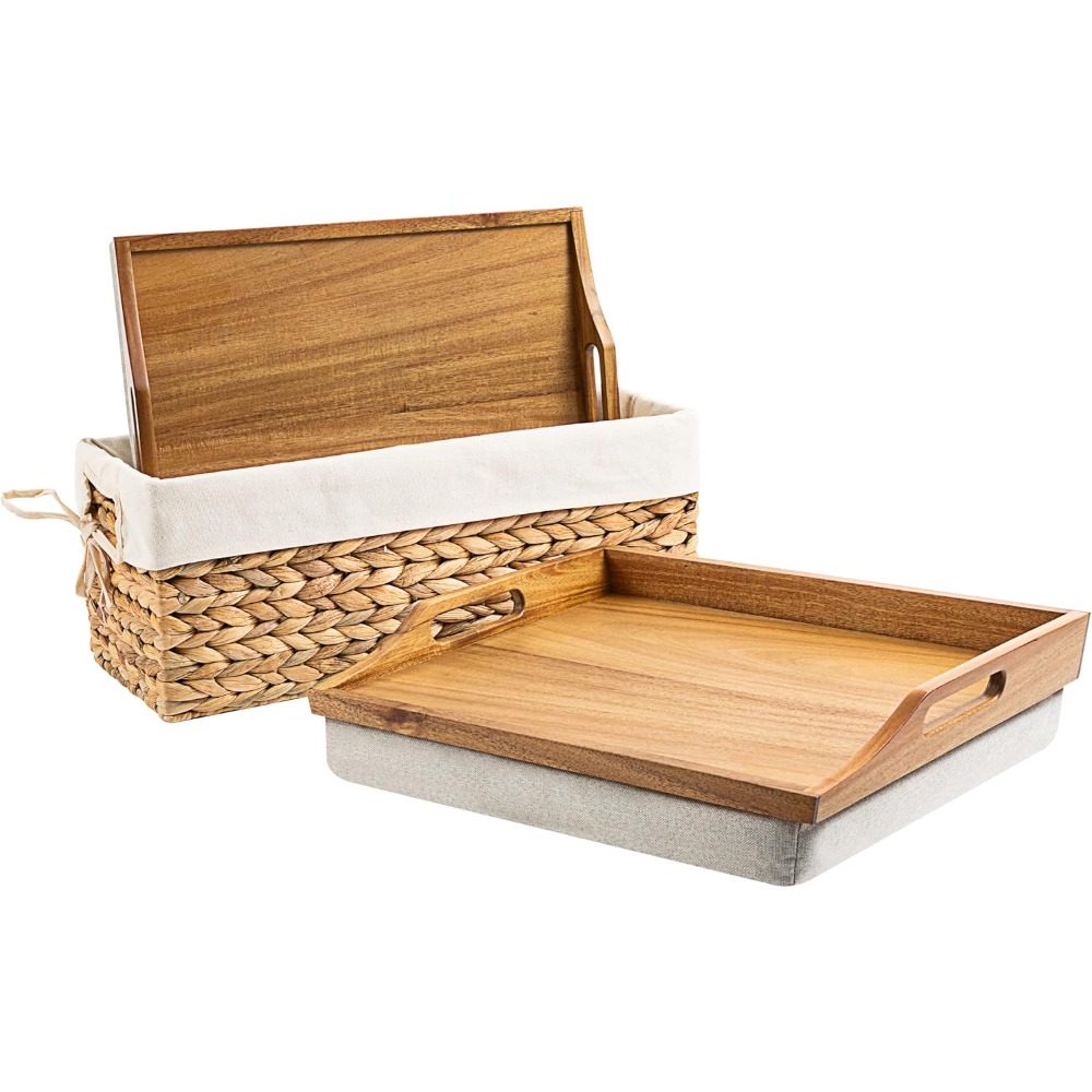 US Shipping Acacia Wood Bed Tr - Desk Setup With Laptop recension och pris