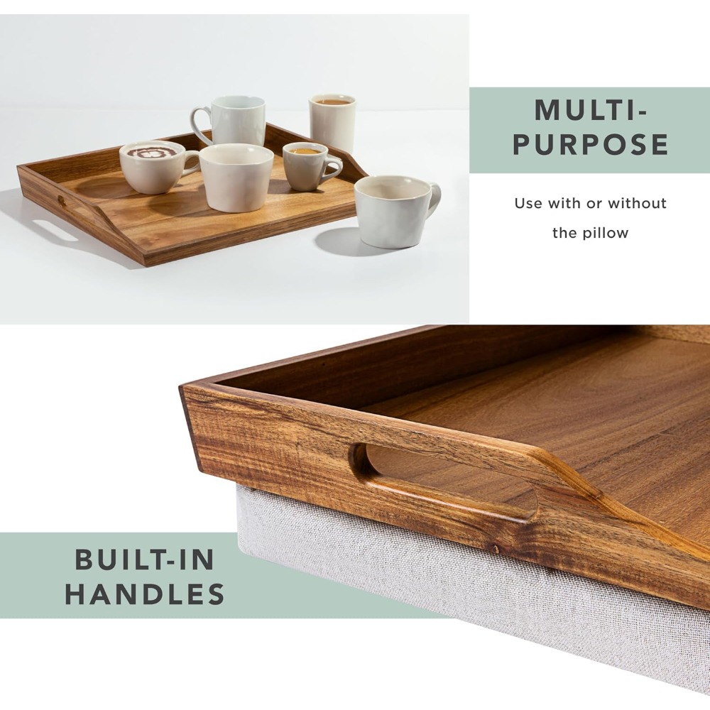 US Shipping Acacia Wood Bed Tr - Desk Setup With Laptop recension och pris