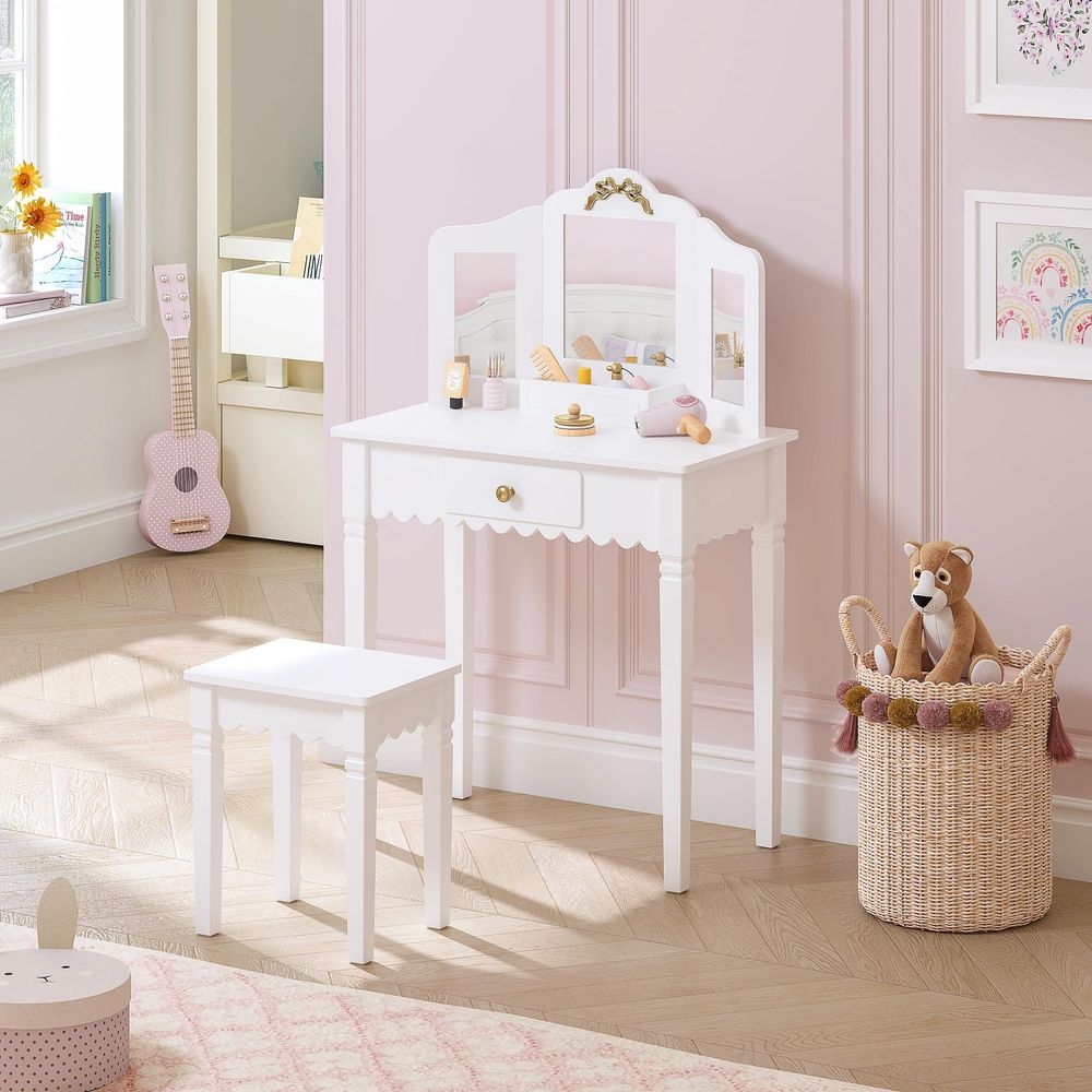 Kids Vanity Set with Mirror an - Desk Setup Girl recension och pris