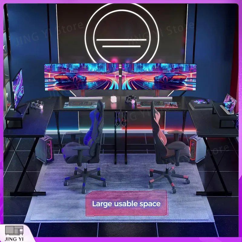 L Shaped Gaming Desk with Moni - Desk Setup Corner recension och pris