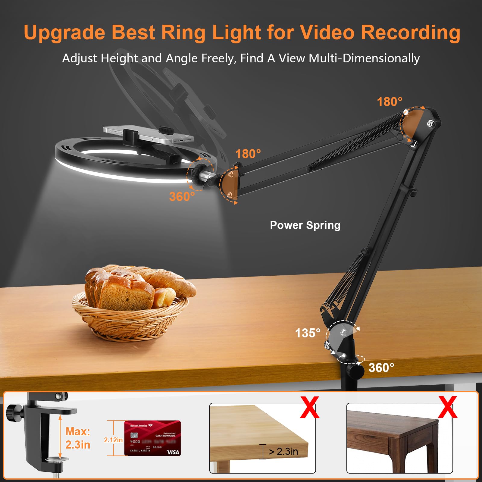 Nice Overhead Tripod With Ring - Desk Setup At Home recension och pris