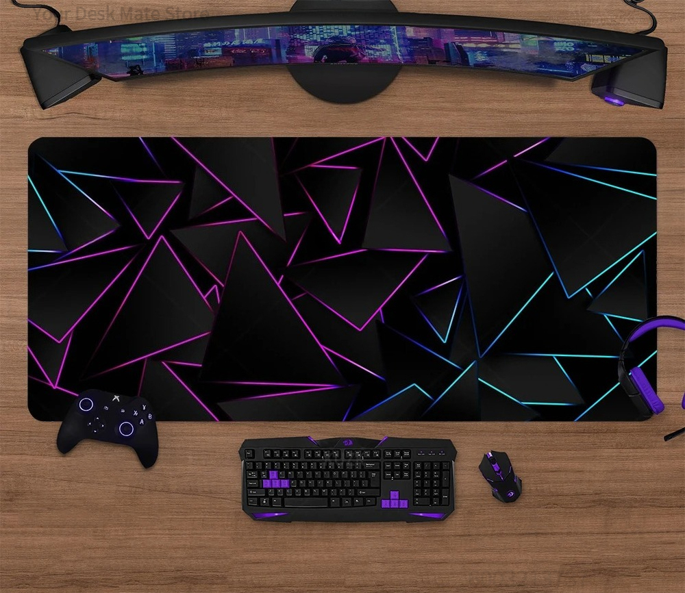 Geometric Line Gaming Desk Mat - Desk Setup Keyboard recension och pris