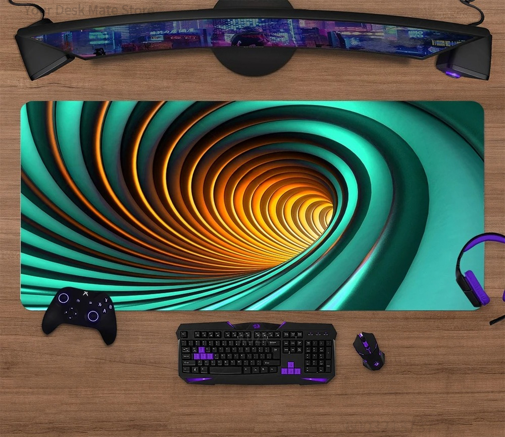 Geometric Line Gaming Desk Mat - Desk Setup Keyboard recension och pris