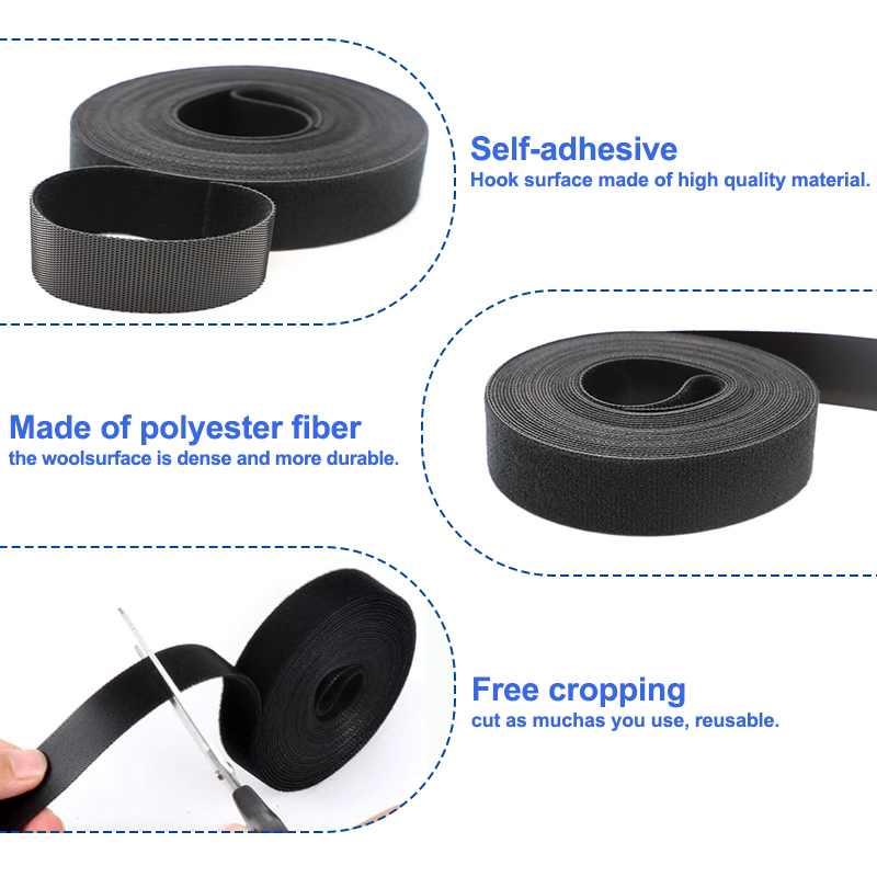 5M/Roll Width 10/15/20/25mm Bl - Cable Velcro Strap recension och pris
