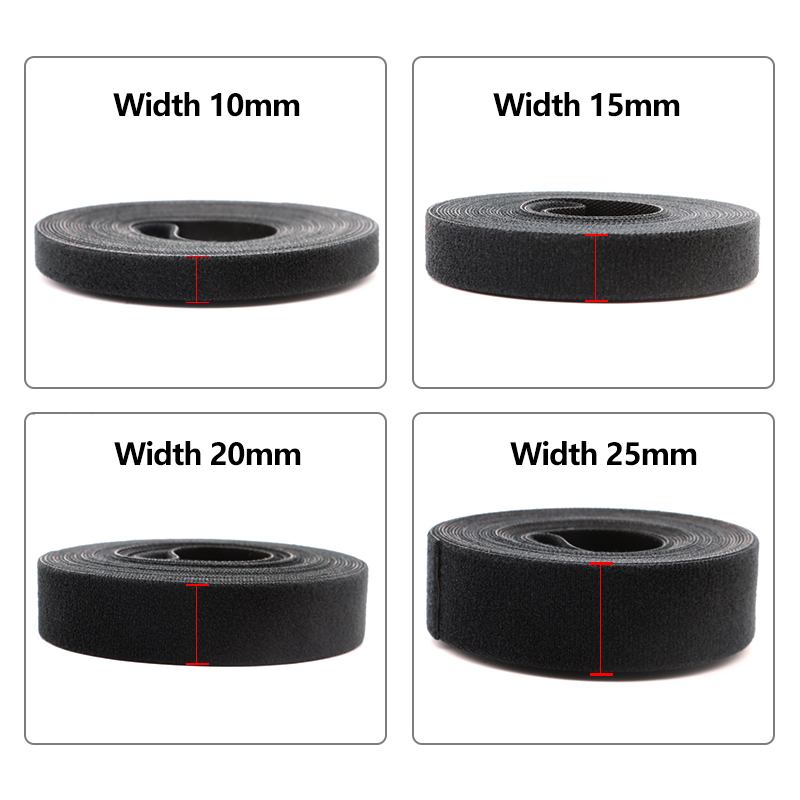 5M/Roll Width 10/15/20/25mm Bl - Cable Velcro Strap recension och pris