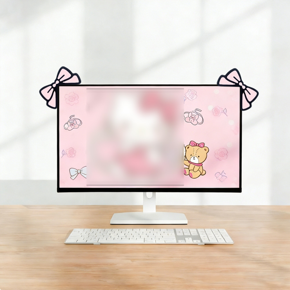 Cute Pink Bow Monitor Decor Ka - Desk Setup Girl recension och pris