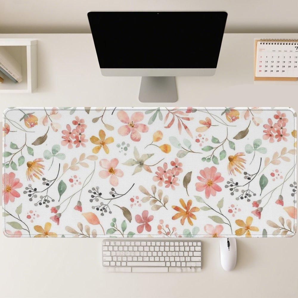 Pink Yellow Floral Mouse Pad D - Yellow Desk Setup recension och pris