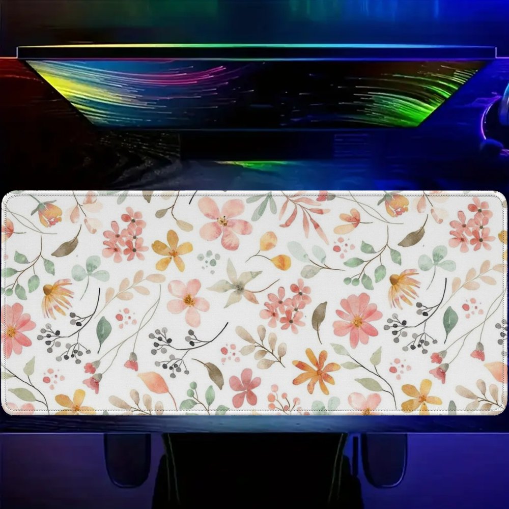 Pink Yellow Floral Mouse Pad D - Yellow Desk Setup recension och pris