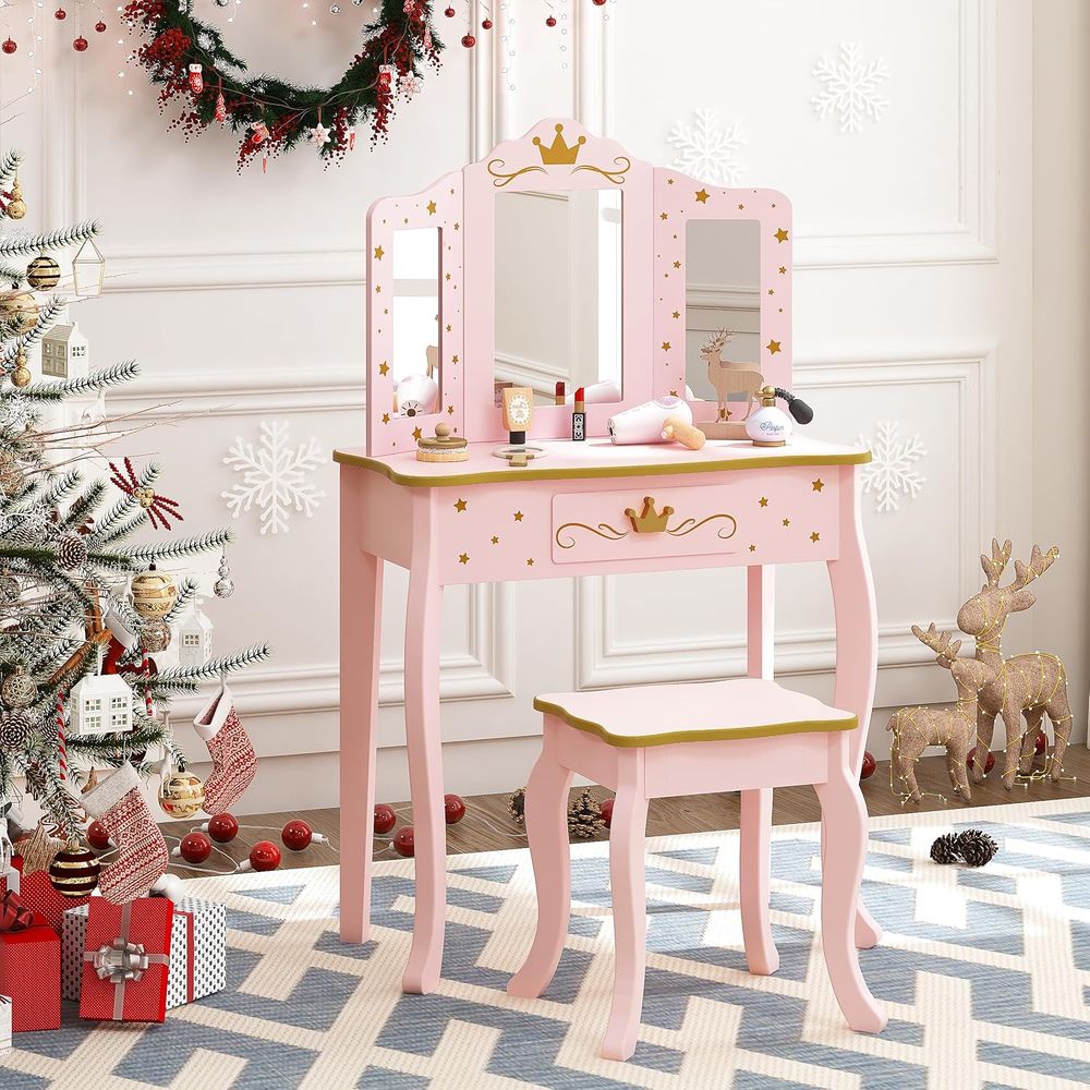 Kids Vanity Set with Mirror an - Desk Setup Girl recension och pris