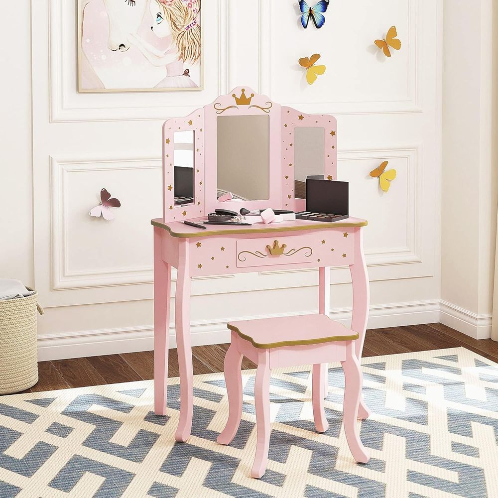 Kids Vanity Set with Mirror an - Desk Setup Girl recension och pris
