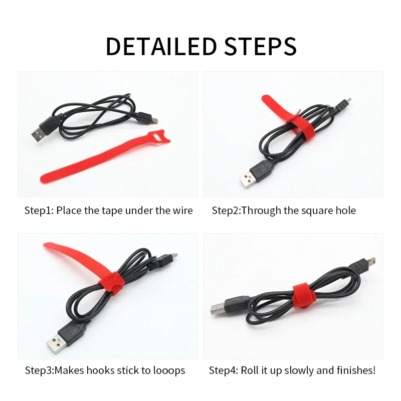 50/100pcs Releasable Cable Tie - Cable Velcro Strap recension och pris