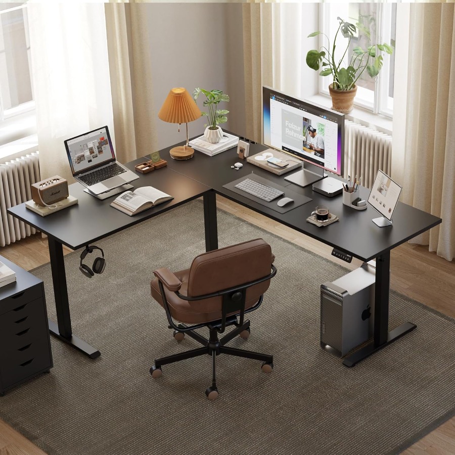 L Shaped Standing Desk Adjusta - Desk Setup Corner recension och pris