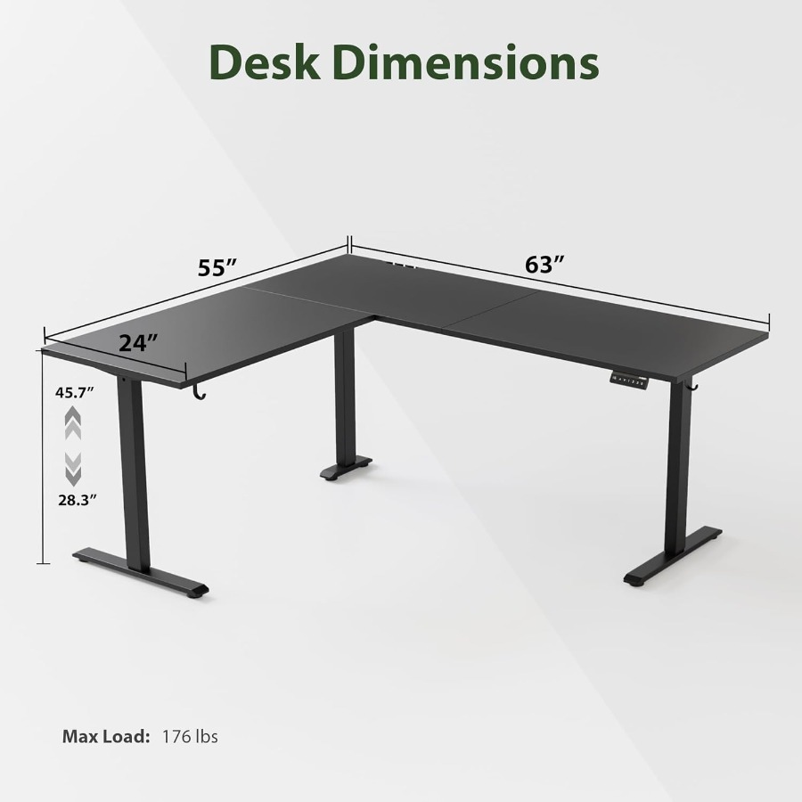 L Shaped Standing Desk Adjusta - Desk Setup Corner recension och pris