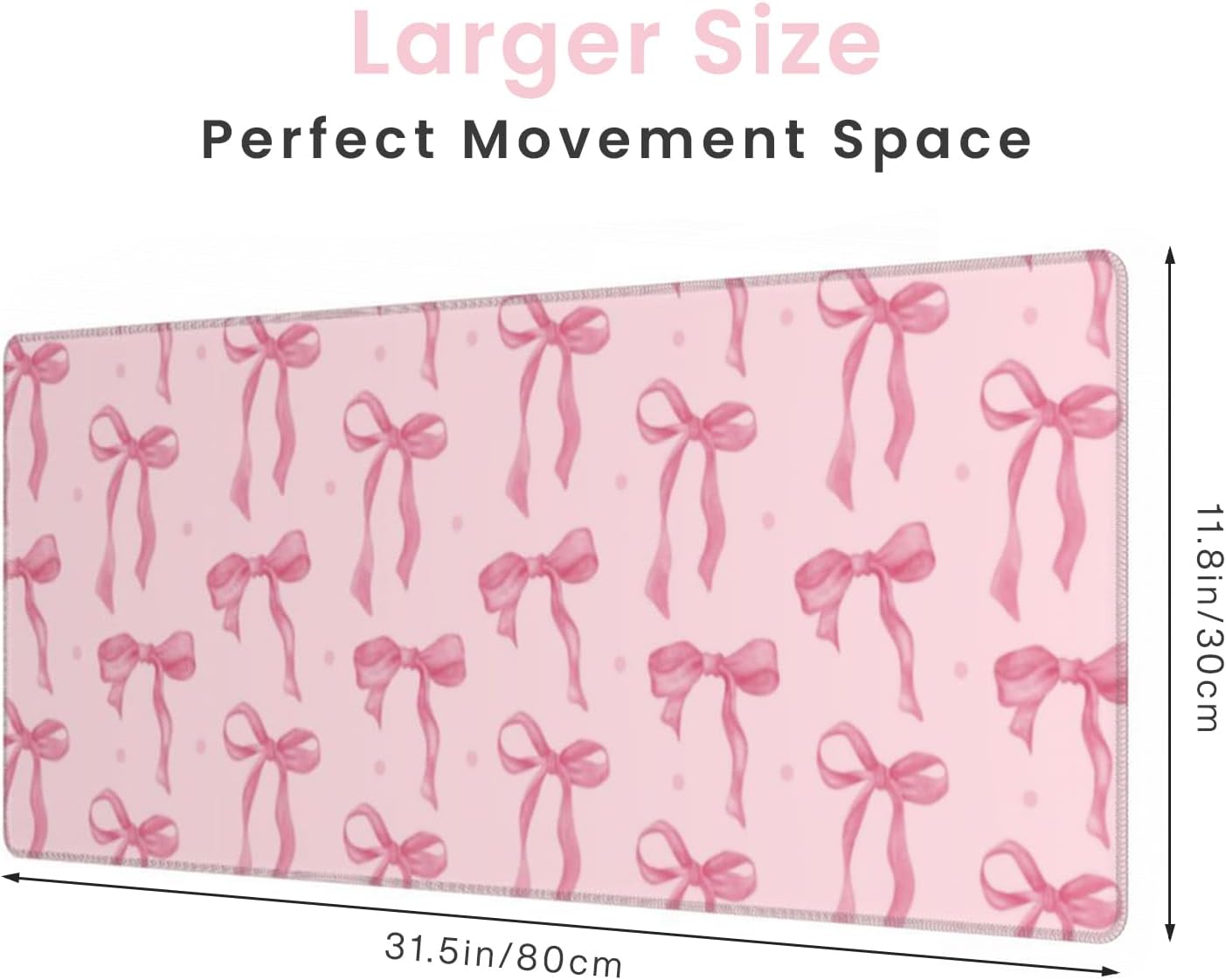 Pink Bow Desk Mat, Large Mouse - Rubber Mat Desk recension och pris