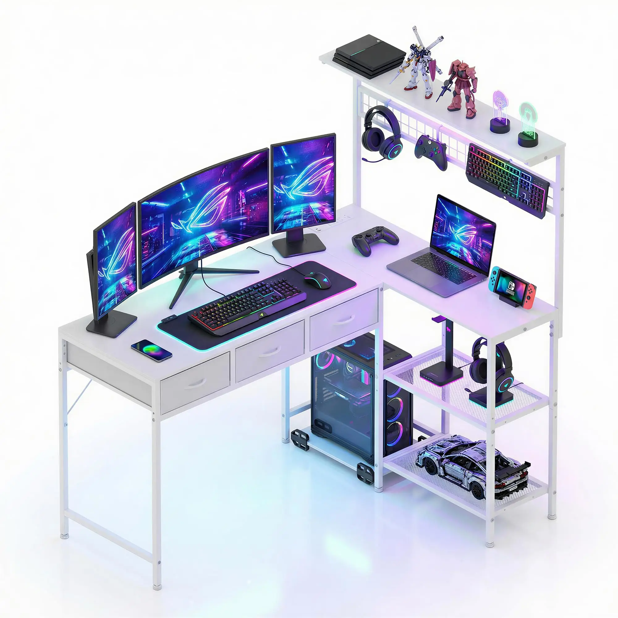 50.4 Inch Reversible L Shaped  - Desk Setup Corner recension och pris