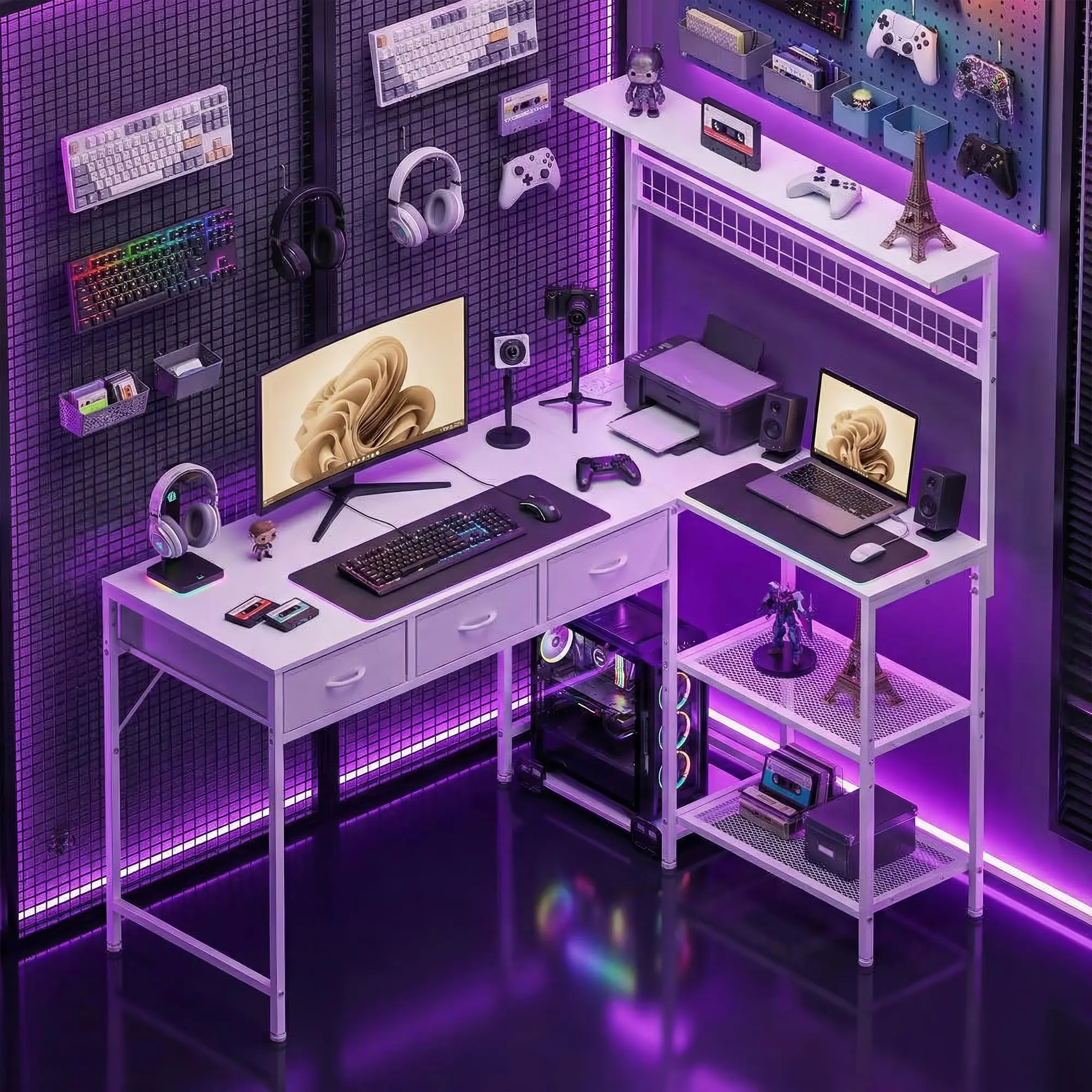 50.4 Inch Reversible L Shaped  - Desk Setup Corner recension och pris