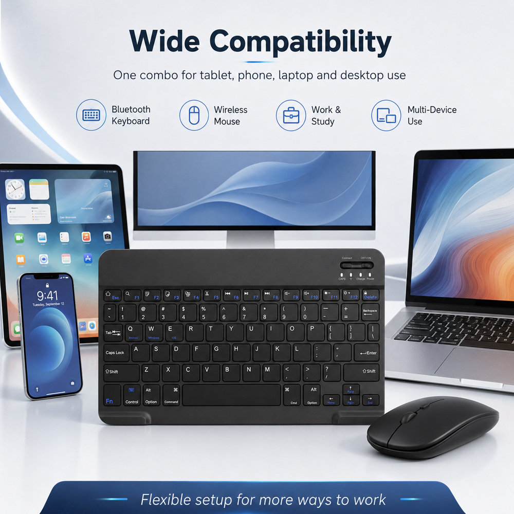 Bluetooth Wireless Keyboard Fo - Desk Setup Keyboard recension och pris