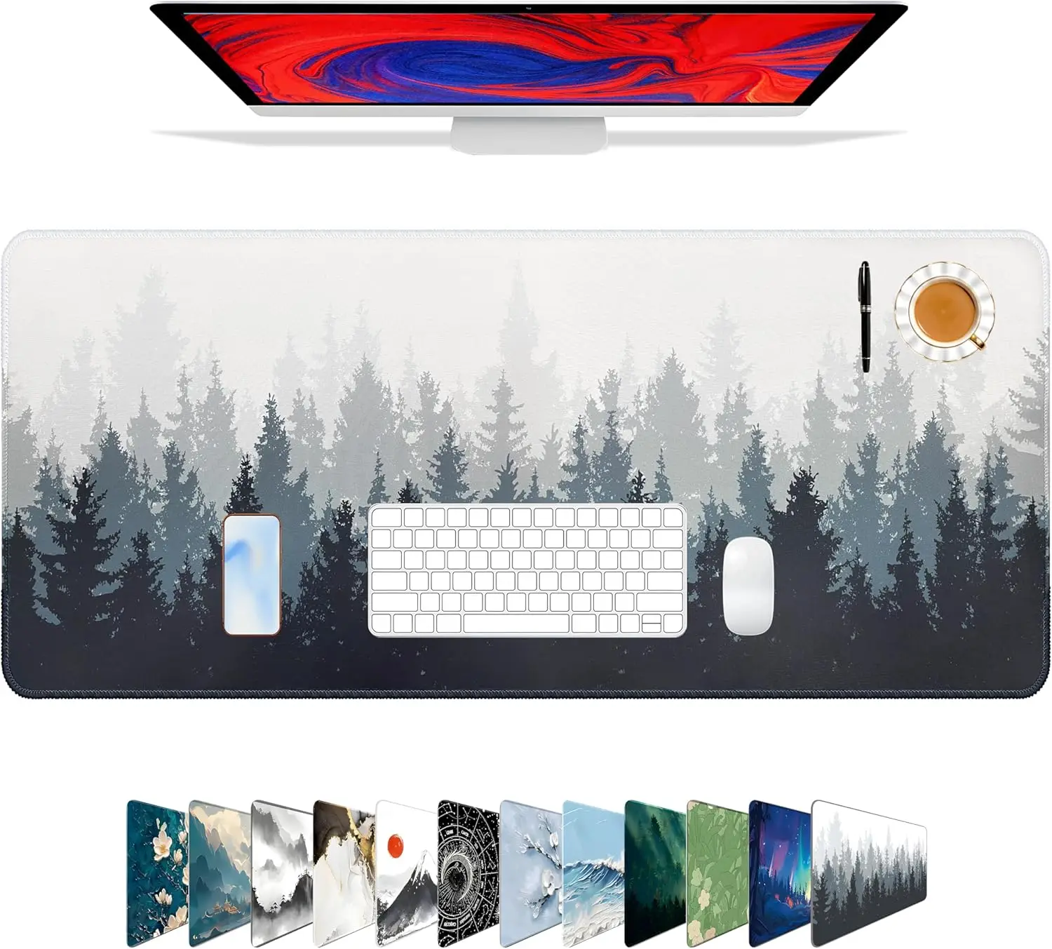 Forest Pattern Gaming Mouse Pa - Rubber Mat Desk recension och pris