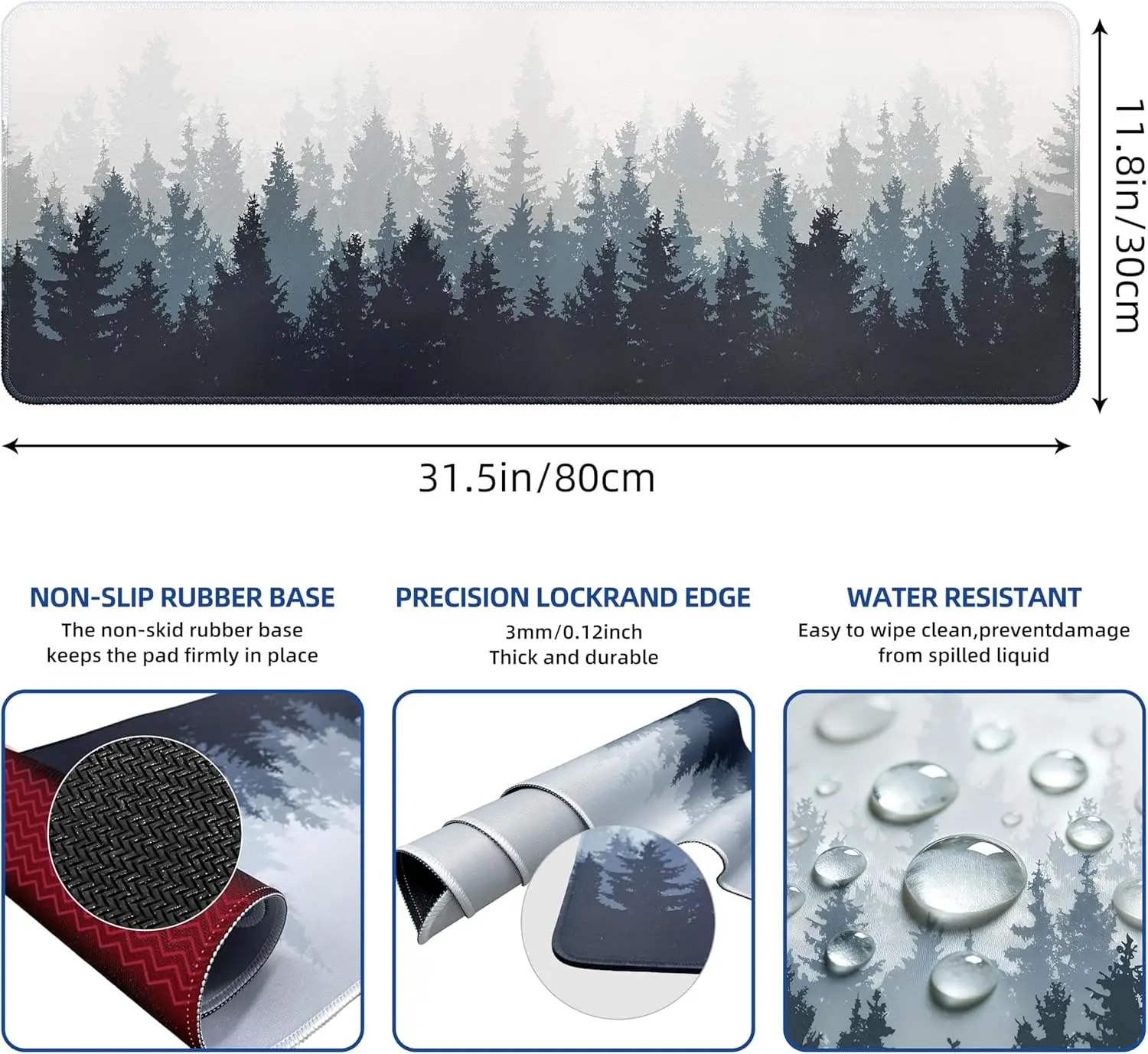 Forest Pattern Gaming Mouse Pa - Rubber Mat Desk recension och pris