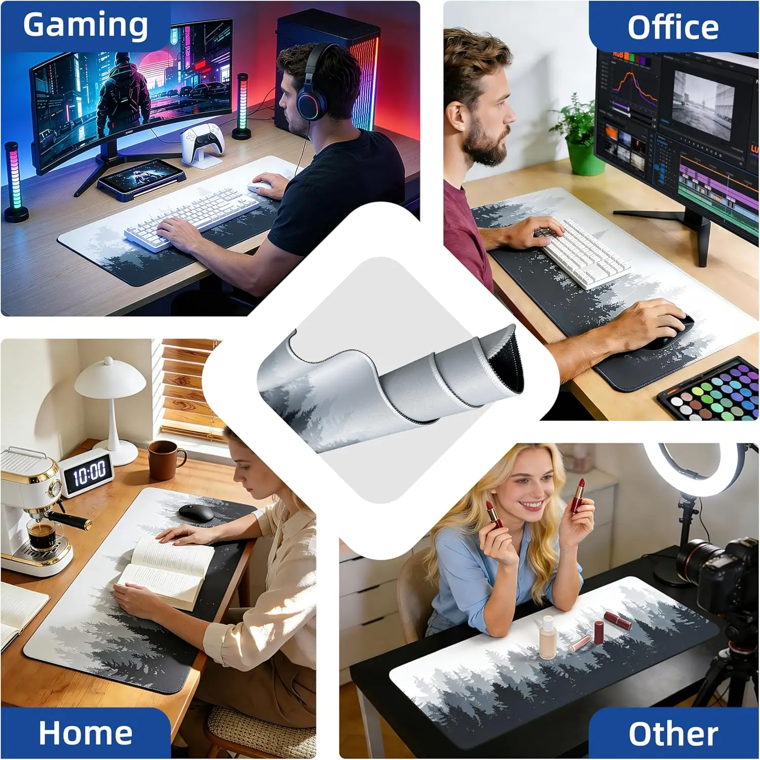 Forest Pattern Gaming Mouse Pa - Rubber Mat Desk recension och pris