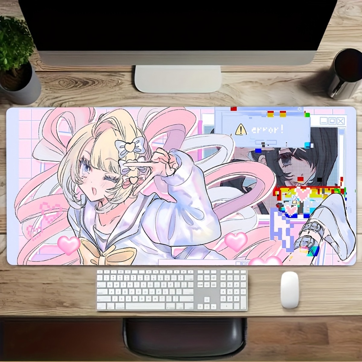 Pink Purple Anime Girl Rubber  - Desk Setup Girl recension och pris